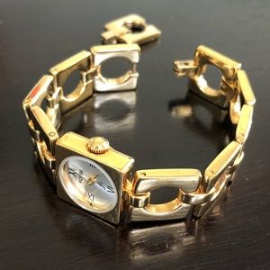 F2 Fossil ES-8844 Gold Bracelet Square Dress Watch